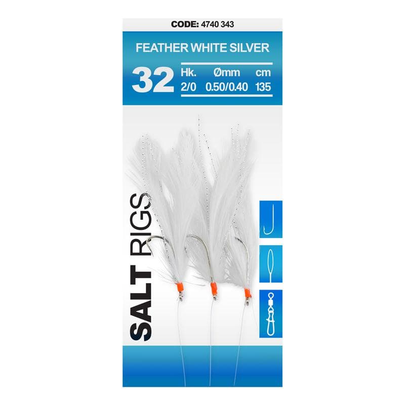 Spro Salt Rig #32 135cm Feather White Silver 2/0 6 H