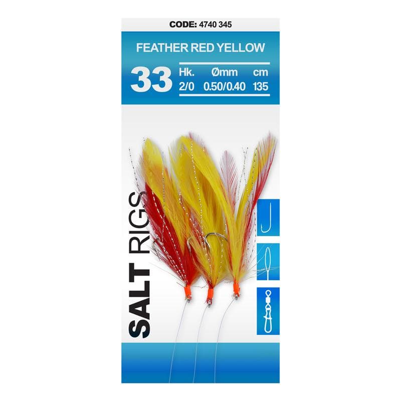 Spro Salt Rig #33 135cm Feather Red Yellow 2/0 6 Haken
