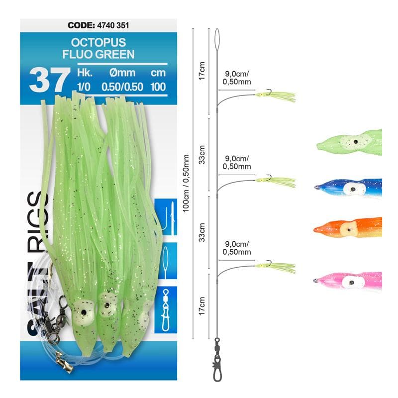 Spro Salt Rig #37 100cm Octopus 3/0  Orange Yellow - foto 3