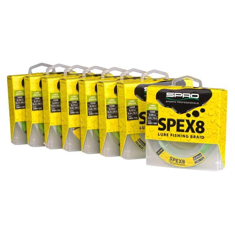 Spro Spex8 Braid Lime Green 150m 0.30mm 22.7kg - foto 2