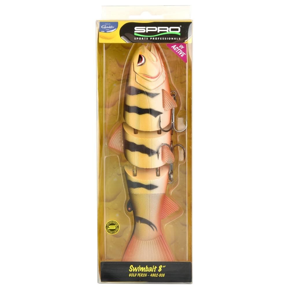 Spro Swimbait 8'' UV Slow Sinking UV Gold Perch - foto 2