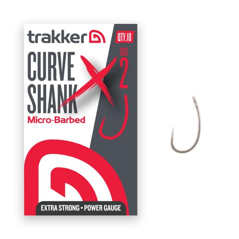 Trakker Curve Shank XS Hooks Size 2 Barbed