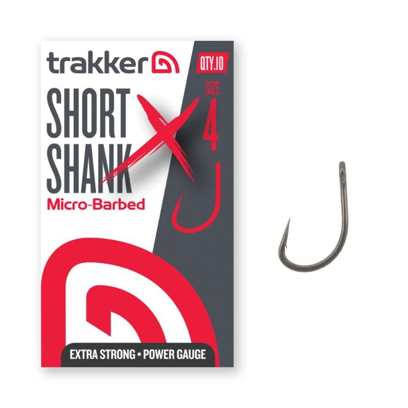 Trakker Short Shank XS Hooks Size 4 Barbed