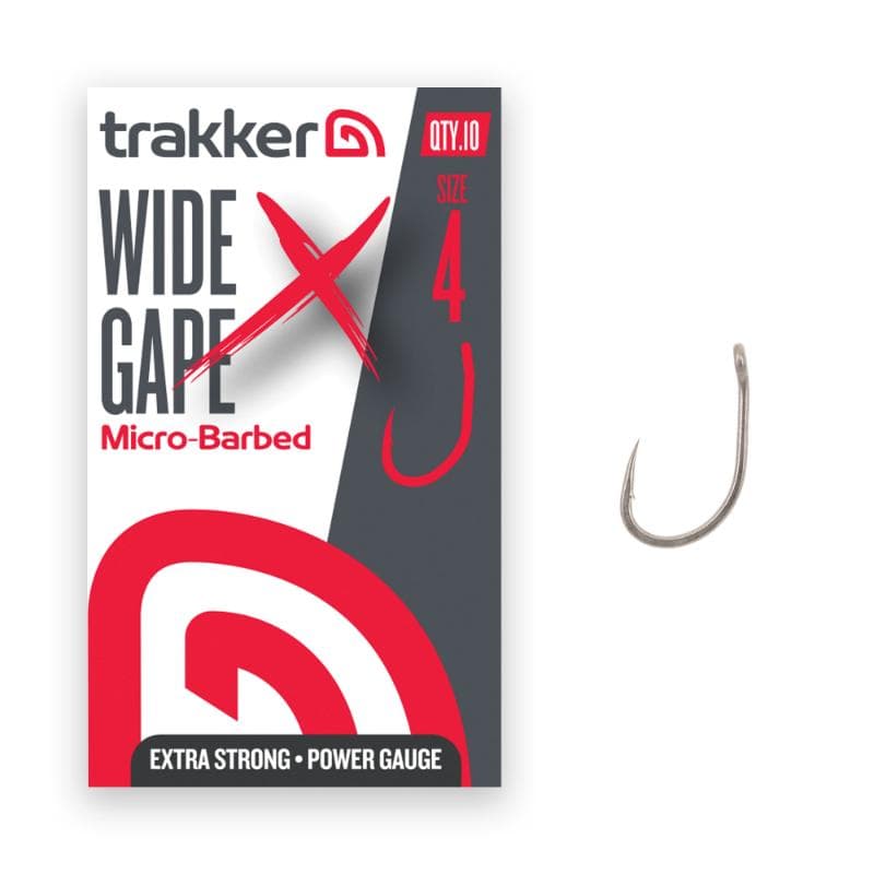 Trakker Wide Gape XS Hooks Size 4 Barbed