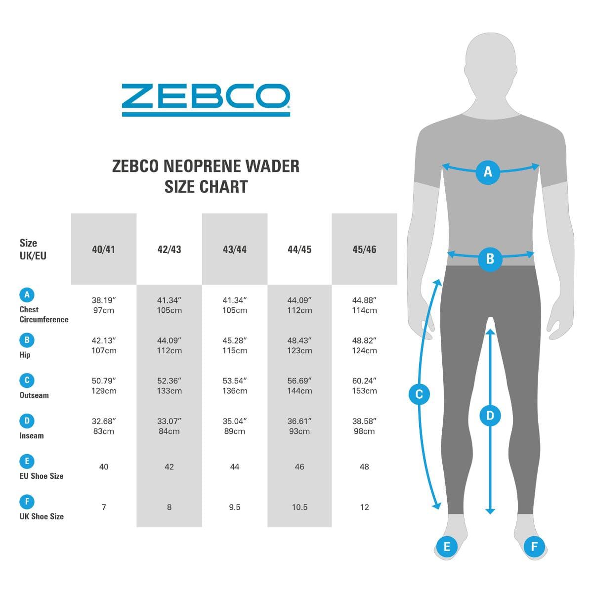 Zebco Trophy Neoprene Waders Size 44-45 - foto 2