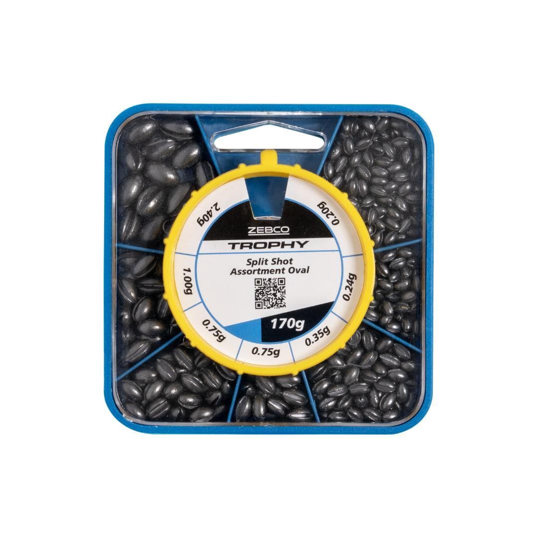 Zebco Trophy Oval Split Shot Assortment 170g