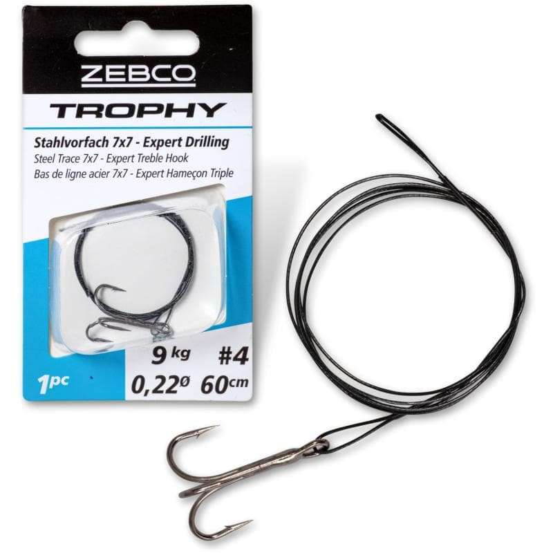 Zebco Trophy Steel Trace 7x7 Treble Hook 6kg #6 50cm